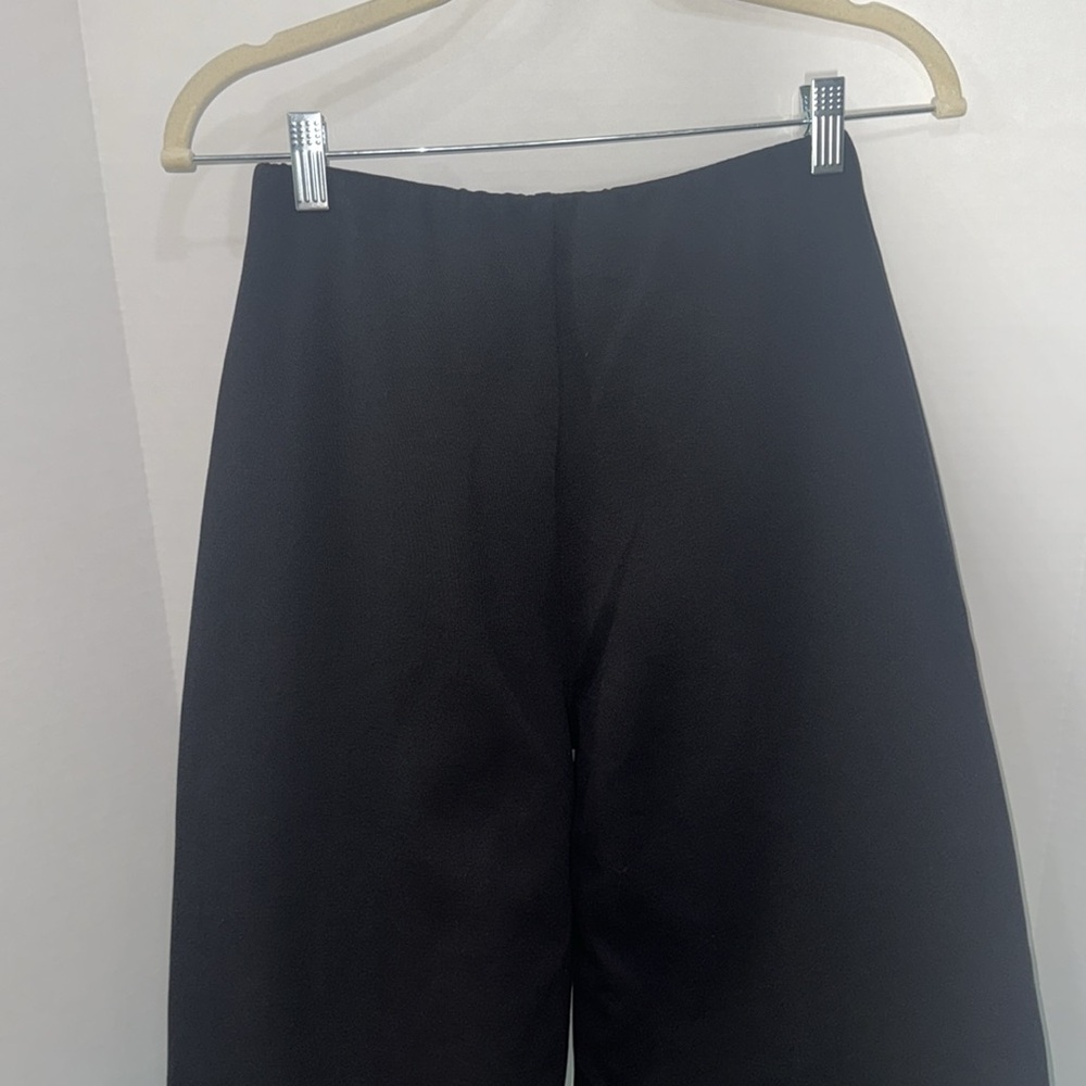 Zara Black High Waisted Pull On Ponte Pin Tuck Seam Comfortable Pant Size Medium - Picture 6 of 7